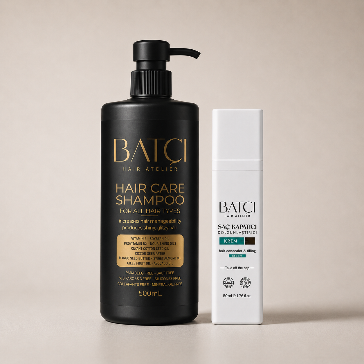 Batci Hair Concealer and filling cream 50 Ml / Hair Shampoo SLES Free