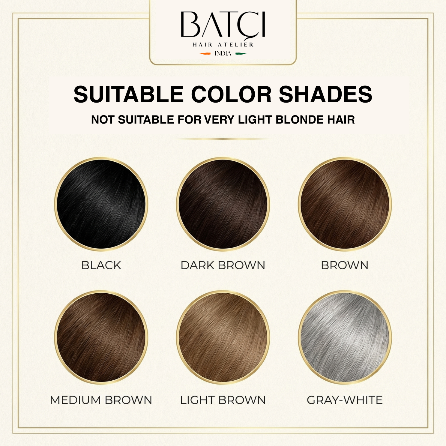 Hair Atelier Hair Concealer available color shades for different hair types