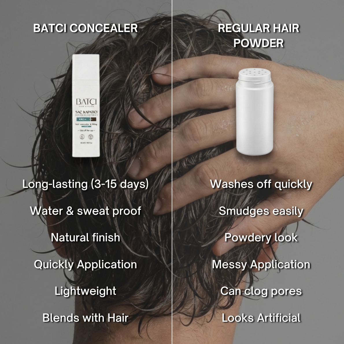 Hair Atelier Hair Concealer application for thinning hair areas